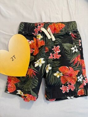 The Children's Place - Black and Red floral summer Shorts